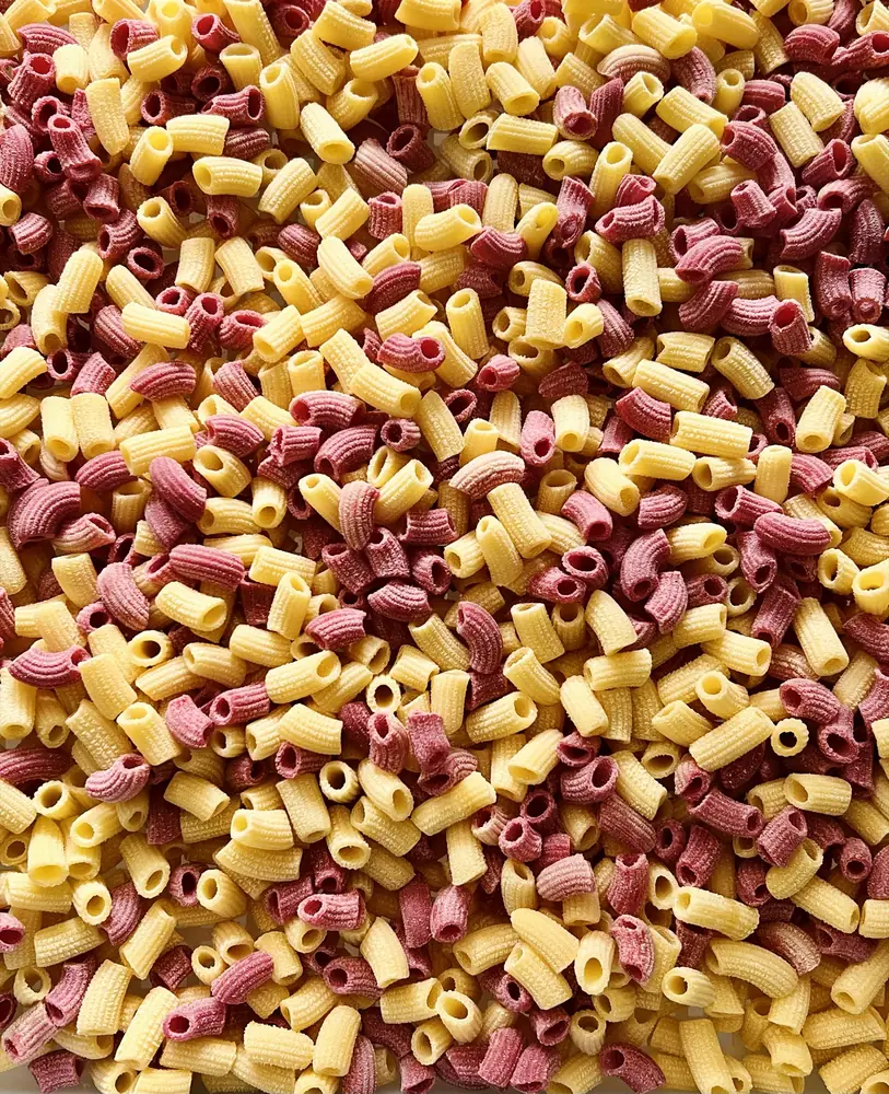 Maccheroni mix, sfeclă și simplu